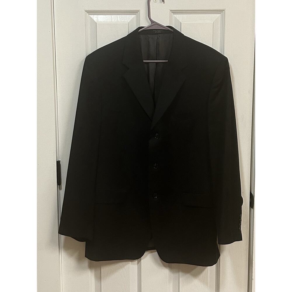 Jones New York Mens Black 3 Button Blazer Sports Coat Business 42R Wool